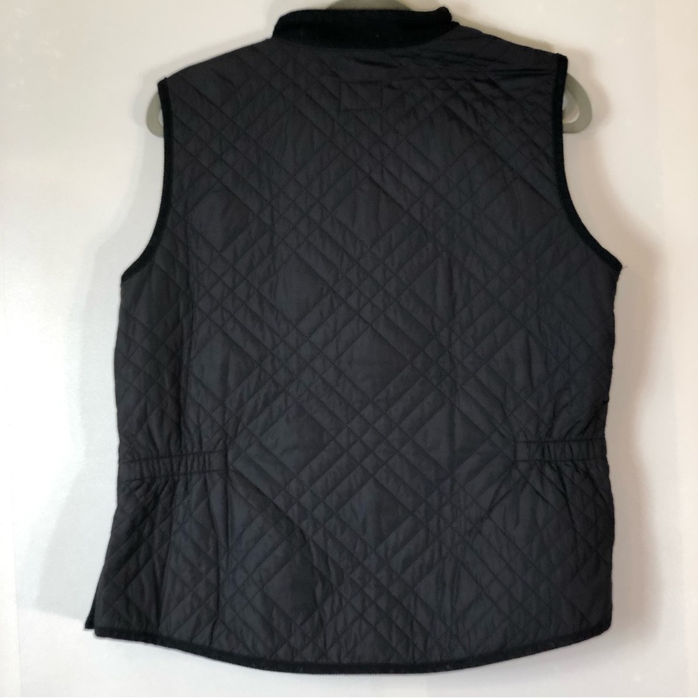 J.Jill Black Full Zip Sleeveless Side Snap Quilted Vest Size M - Picture 9 of 13